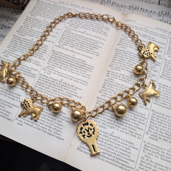 Charming Gold Animal Charm Necklace - Picture 2 of 8